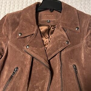 Blank NYC Suede Moto Jacket Coffee Bean brown size medium EUC Nordstrom